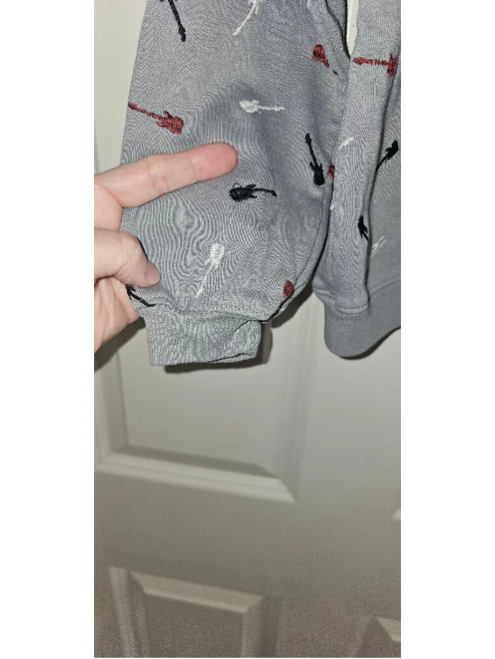 Boys LIAM‎ & JAMES Gray Guitar Print pullover Sweatshirt 5T retro look